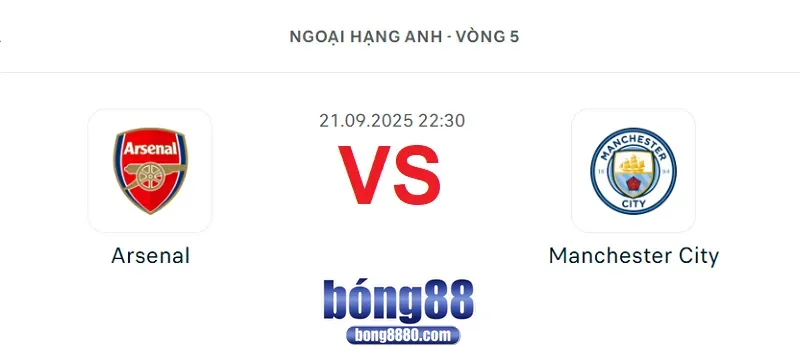 Nhận định Arsenal vs Man City (21/9) Vòng 5 Ngoại Hạng Anh 2025/26 Arsenal vs Man City (21/9) Vòng 5 Ngoại Hạng Anh 2025/26