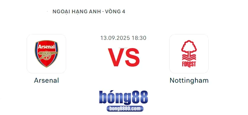 Nhận định Arsenal vs Nottingham Forest lúc (13/9/2025) tại Premier League Nhận định Arsenal vs Nottingham Forest lúc (13/9/2025)