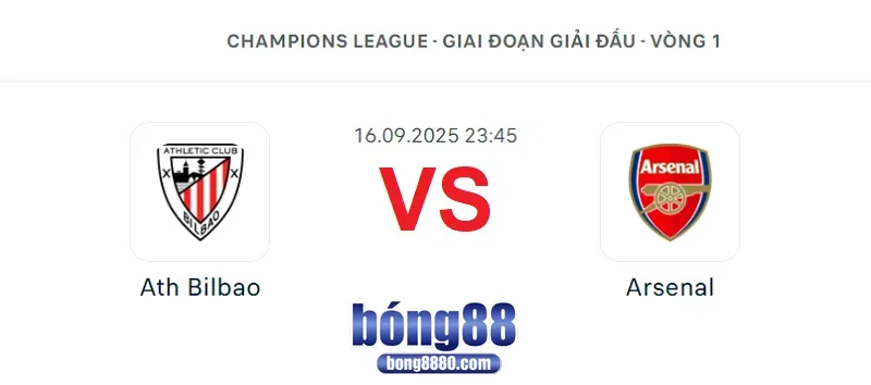 Nhận định Ath Bilbao vs Arsenal (17/9) Vòng 1 tại Champions League Nhận định Ath Bilbao vs Arsenal 17/9 Vòng 1 Champions League