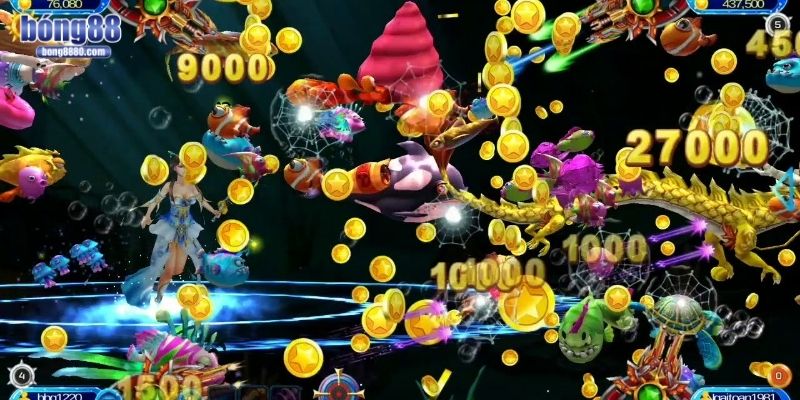 Bắn ngay khi cá ra khỏi bàn